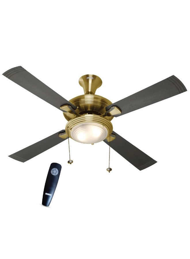 أوشا USHA Fontana One 1270Mm ISI Ceiling Fan With Decorative Lights | BEE Star Rated | 100% Copper Motor | RF Remote,High Air Speed And Delivery | 2 Year Warranty | ( Antique Brass ) - Image 1